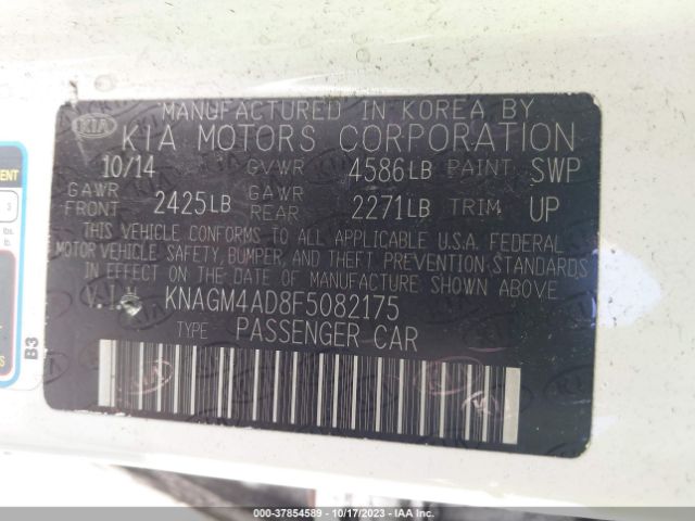 KNAGM4AD8F5082175 KIA OPTIMA HYBRID