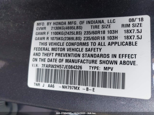 Honda CR-V EX 2018 7FARW2H57JE084326 Image 9