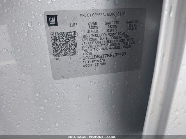 Chevrolet MALIBU LT 2019 1G1ZD5ST7KF137493 Image 9