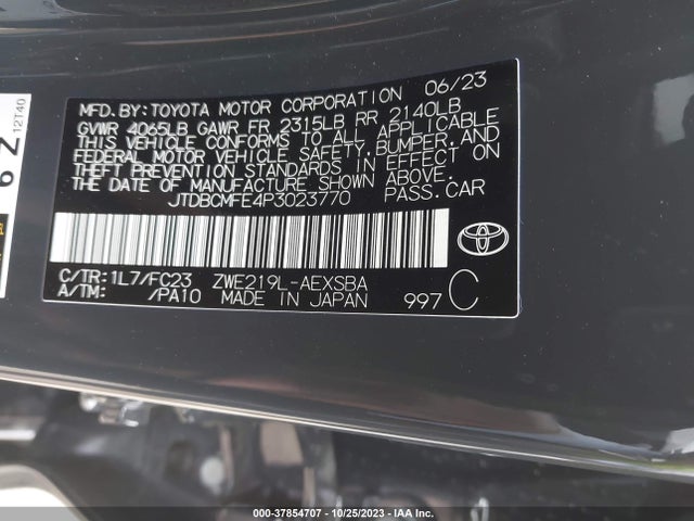 2023 TOYOTA COROLLA HYBRID SE VIN: JTDBCMFE4P3023770
