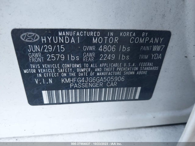 Hyundai AZERA 2016 KMHFG4JG6GA505906 Image 9