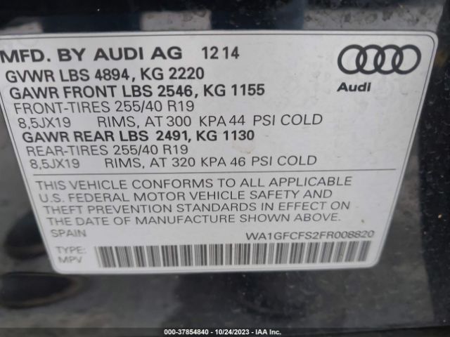WA1GFCFS2FR008820 Audi Q3 2.0t Premium Plus