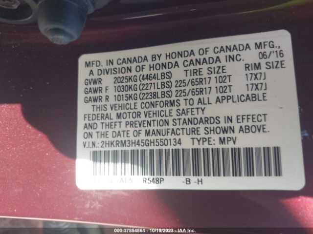 2HKRM3H45GH550134 Honda CR-V SE