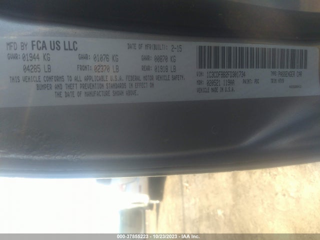 Dodge DART SXT 2015 1C3CDFBB2FD301734 Image 9