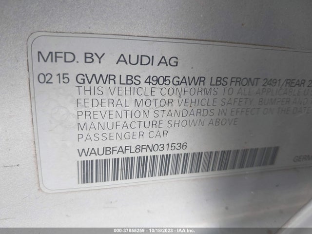 WAUBFAFL8FN031536 Audi A4 PREMIUM