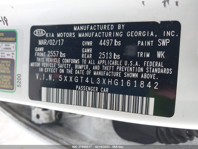 KIA Optima Lx 2017 5XXGT4L3XHG161842 Image 9