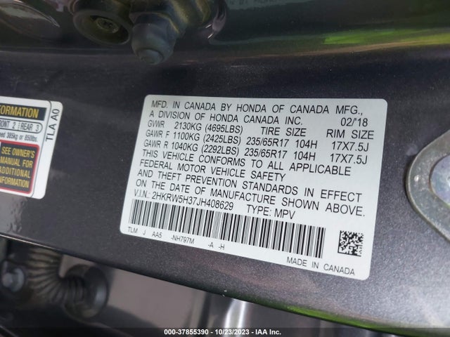 Honda CR-V LX 2018 2HKRW5H37JH408629 Image 9