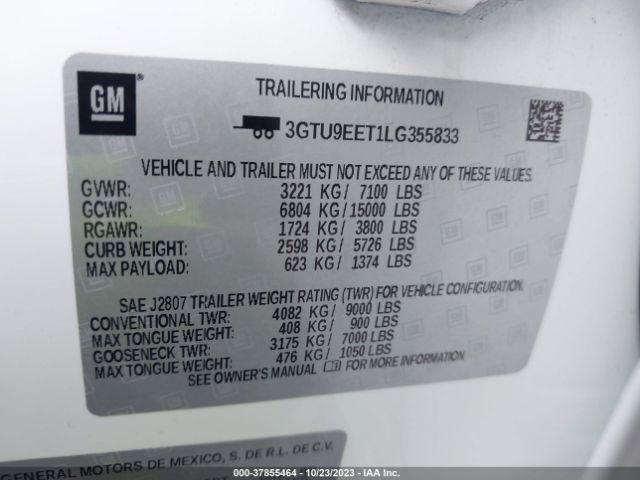 3GTU9EET1LG355833 GMC Sierra 1500 At4