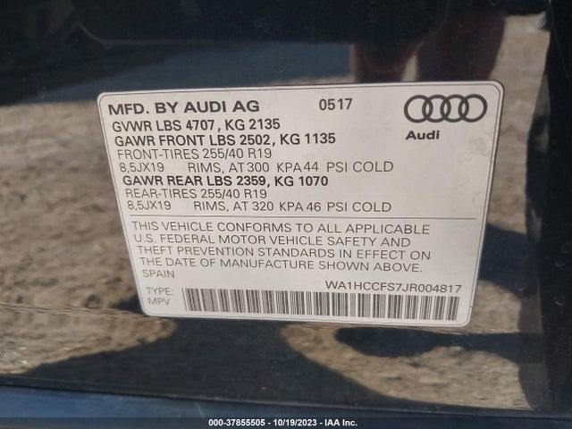 WA1HCCFS7JR004817 Audi Q3 Premium Plus
