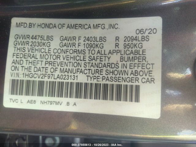 1HGCV2F97LA023131 Honda Accord Sedan Touring