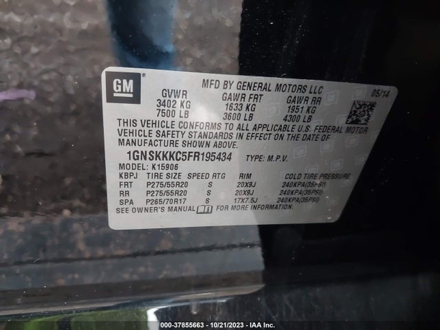 Chevrolet Suburban Ltz 2015 1GNSKKKC5FR195434 Image 9