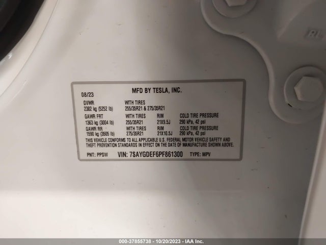 7SAYGDEF6PF861300 Tesla Model Y Performance