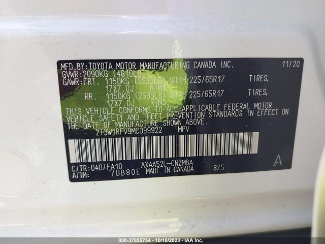 Toyota Rav4 Xle 2021 2T3W1RFV9MC099922 Image 9