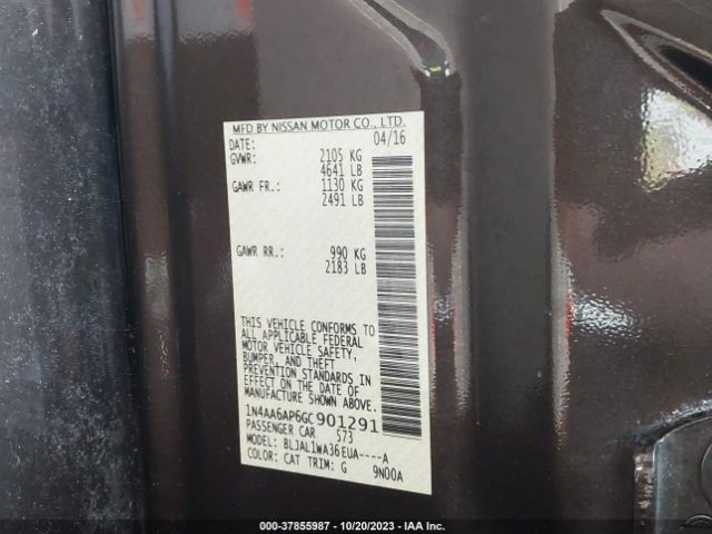 1N4AA6AP6GC901291 Nissan Maxima 3.5 Sr