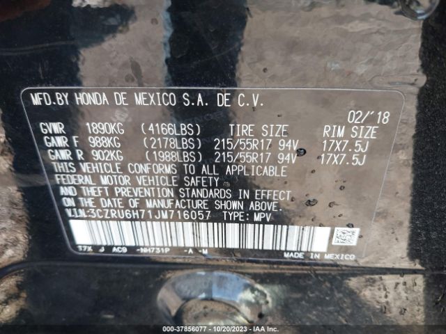 3CZRU6H71JM716057 Honda Hr-v Ex-l
