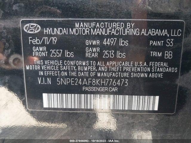 Hyundai SONATA SE 2019 5NPE24AF8KH776473 Image 27