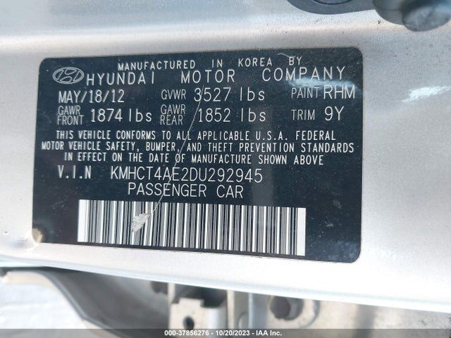 2013 HYUNDAI ACCENT GLS VIN: KMHCT4AE2DU292945