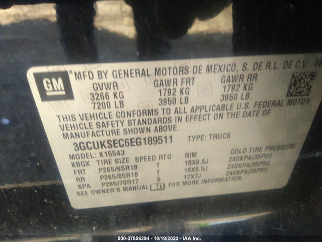 Chevrolet Silverado 1500 Ltz 2014 3GCUKSEC6EG189511 Image 9