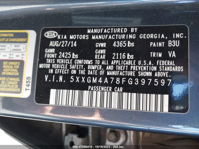 KIA Optima Lx 2015 5XXGM4A78FG397597 Image 9