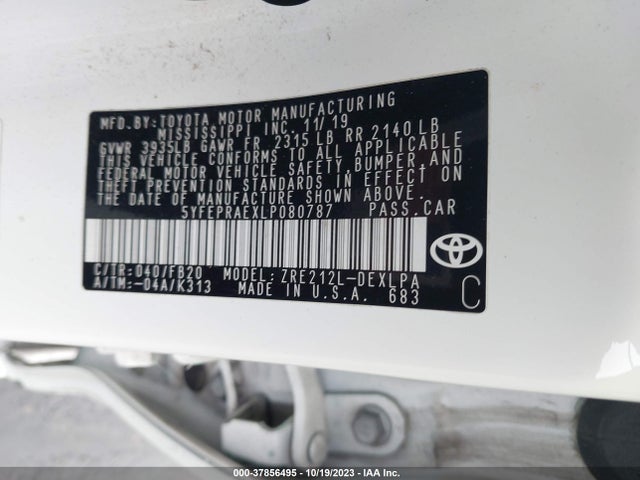 Toyota 2zr-fae 2020 5YFEPRAEXLP080787 Image 22