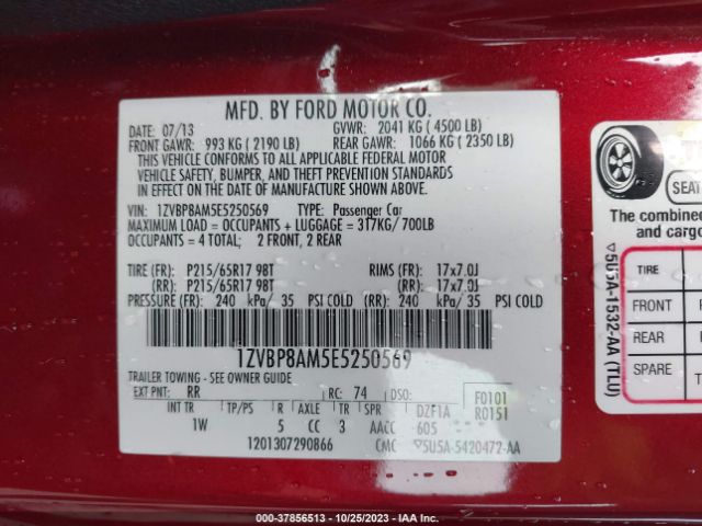 1ZVBP8AM5E5250569 Ford Mustang V6