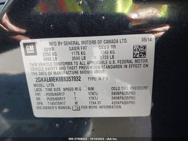 2GKALMEK8E6357832 GMC Terrain Sle