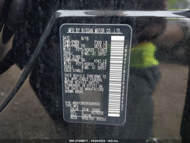JN8AY2ND0K9086692 Nissan Armada Sl
