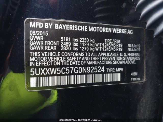 5UXXW5C57G0N92524 BMW X4 Xdrive35i