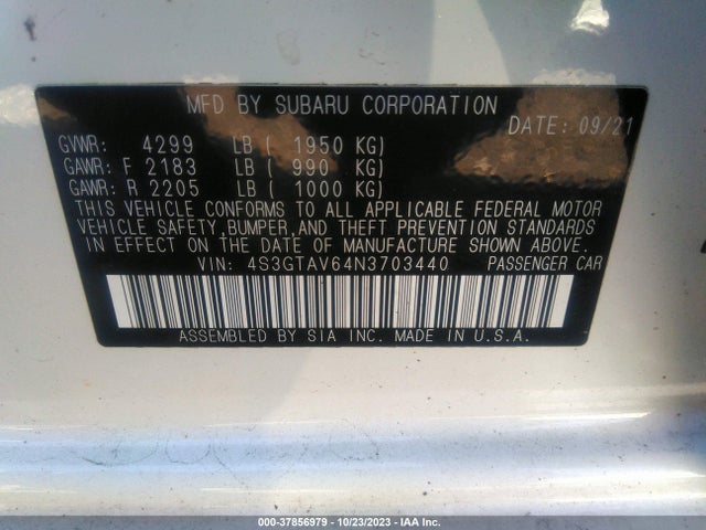 Subaru Impreza Premium 2022 4S3GTAV64N3703440 Image 9