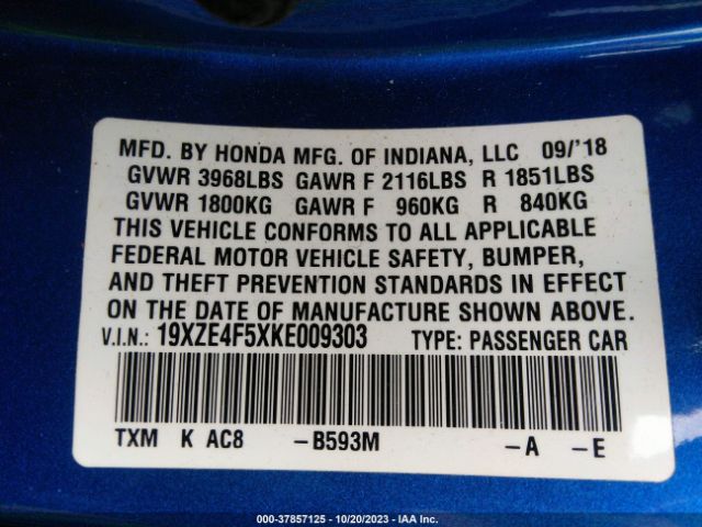 19XZE4F5XKE009303 Honda INSIGHT EX