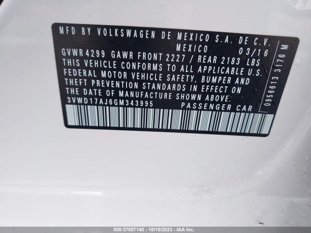 3VWD17AJ6GM343995 Volkswagen Jetta Sedan 1.8t Sport