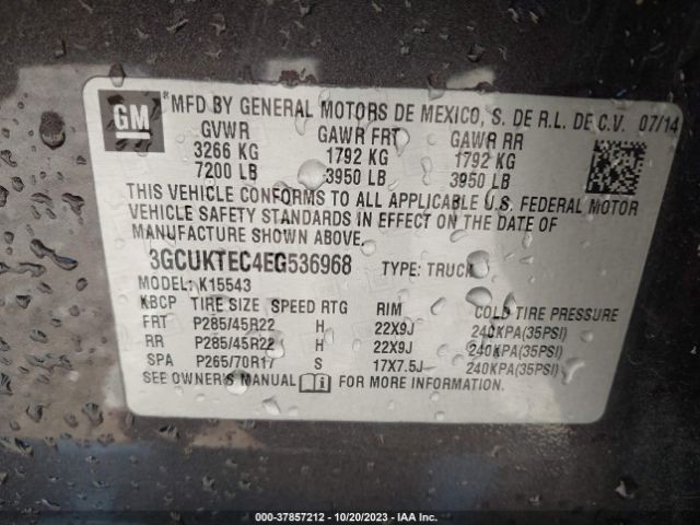 3GCUKTEC4EG536968 Chevrolet Silverado 1500 High Country