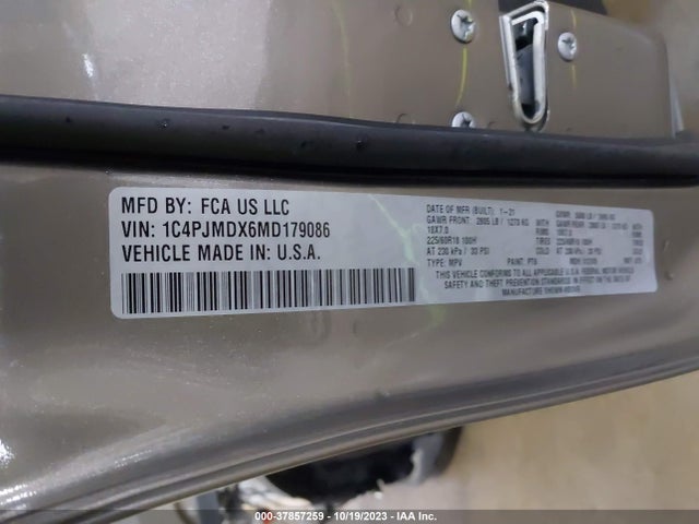 2021 JEEP CHEROKEE LIMITED VIN: 1C4PJMDX6MD179086