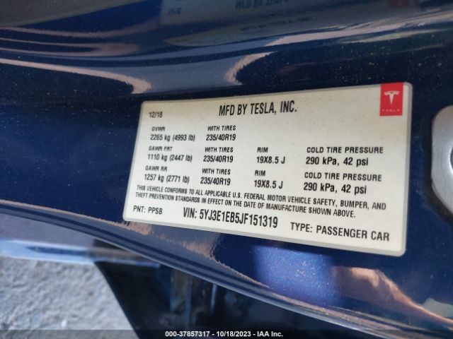 5YJ3E1EB5JF151319 Tesla Model 3 Long Range