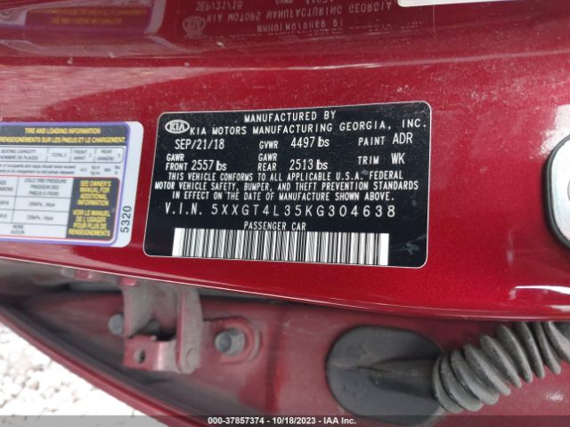 5XXGT4L35KG304638 KIA Optima S