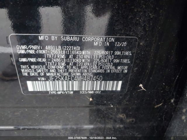 2021 SUBARU FORESTER JF2SKAFC4MH487450 Photo 8