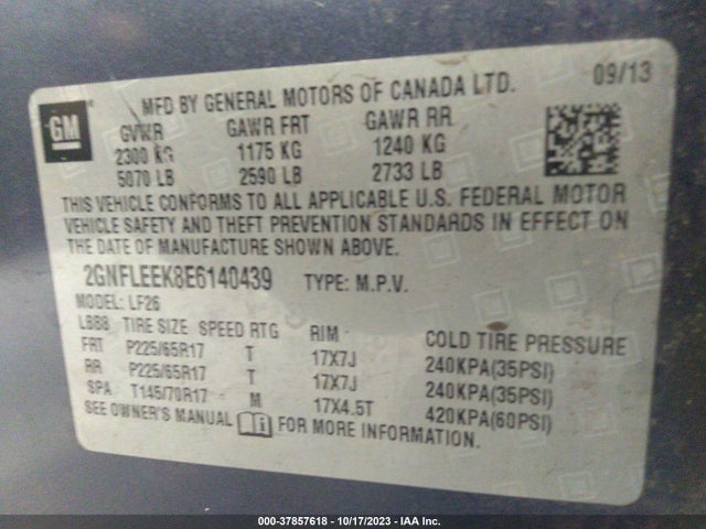 Chevrolet EQUINOX LS 2014 2GNFLEEK8E6140439 Image 9