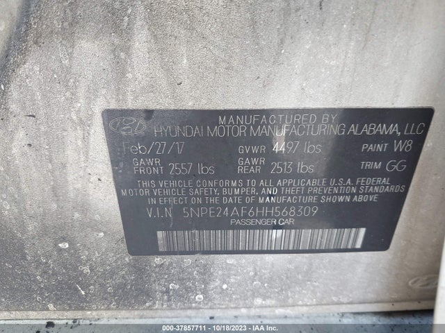 Hyundai Sonata 2017 5NPE24AF6HH568309 Image 9