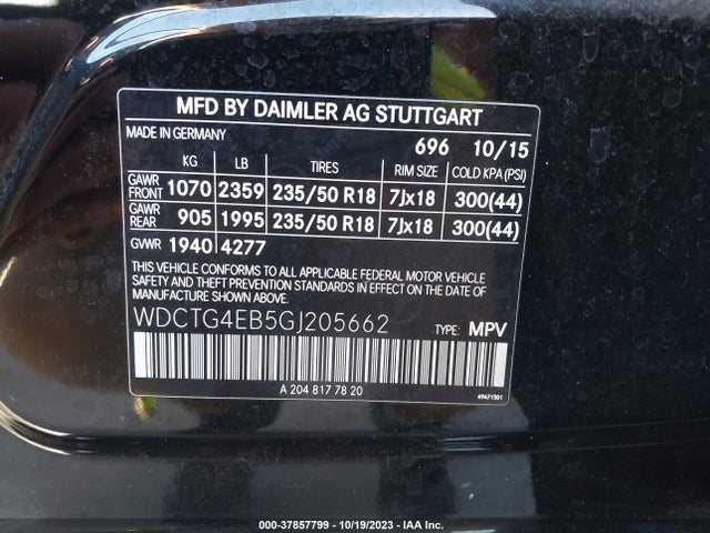 Mercedes-Benz GLA 250 2016 WDCTG4EB5GJ205662 Image 9