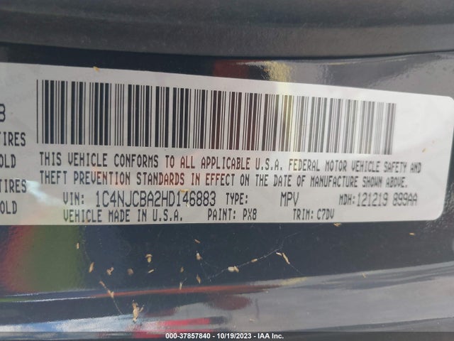 1C4NJCBA2HD146883 Jeep Compass Sport