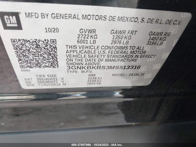 Chevrolet BLAZER RS 2021 3GNKBKRS3MS513316 Image 9