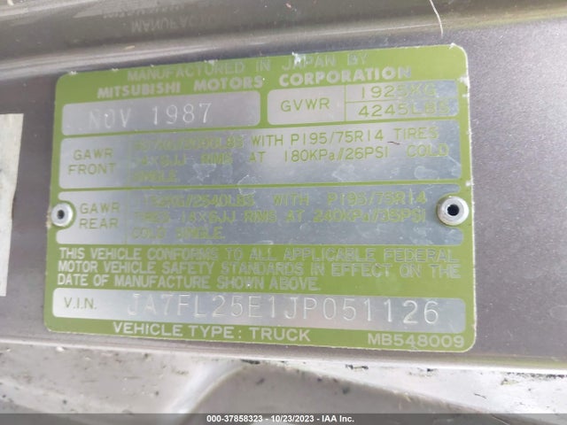 1988 MITSUBISHI MIGHTY MAX / S JA7FL25E1JP051126 Photo 8