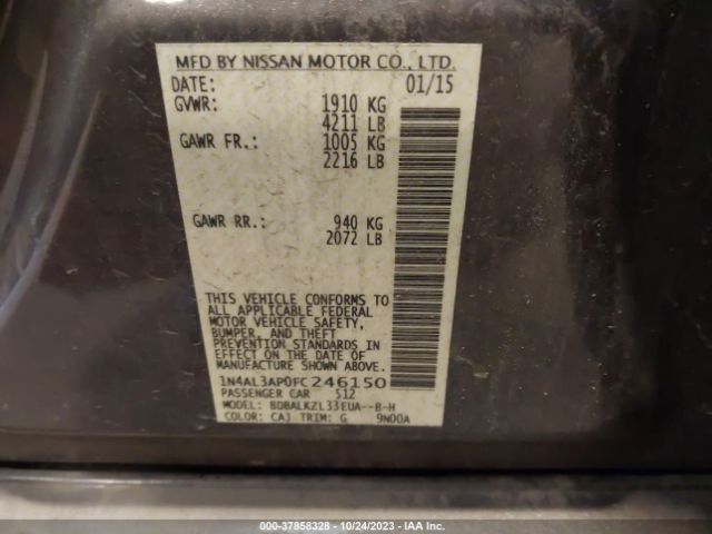 1N4AL3AP0FC246150 Nissan Altima 2.5 Sv