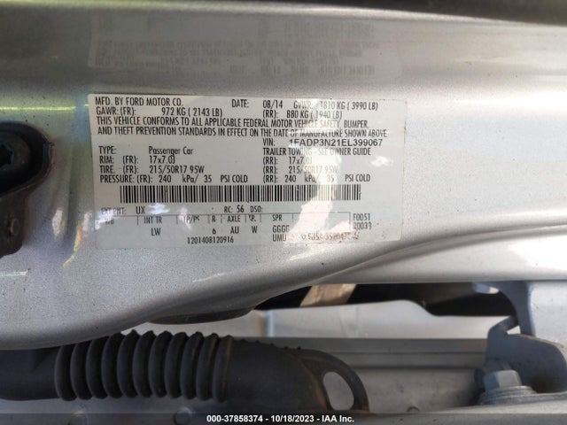 2014 FORD FOCUS TITANIUM VIN: 1FADP3N21EL399067