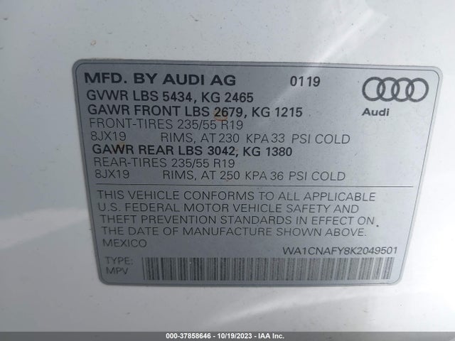 WA1CNAFY8K2049501 Audi Q5 45 Premium