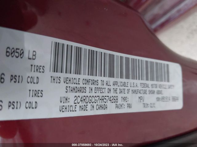 2C4RDGCG7HR574268 Dodge Grand Caravan Sxt