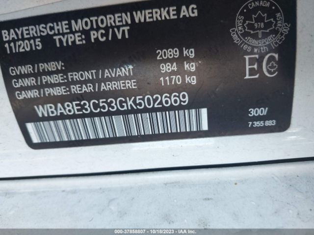 WBA8E3C53GK502669 BMW 3 Series 328i Xdrive