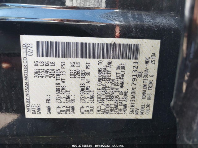 Nissan ROGUE SV 2023 5N1BT3BA0PC791321 Image 9