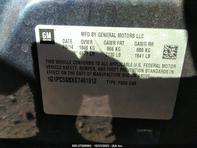 Chevrolet Cruze 1lt 2014 1G1PC5SBXE7461912 Image 9