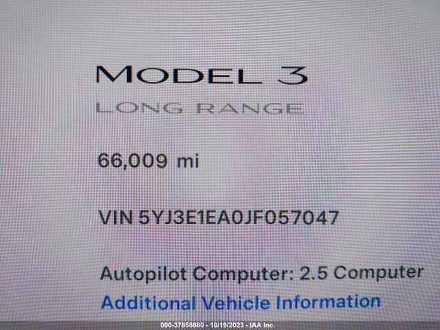 Tesla Model 3 Range Battery 2018 5YJ3E1EA0JF057047 Image 7